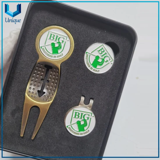 High Quality Golf Accessories Divot Tool+Ball Marker in Gift Sets with Custom Logo Design