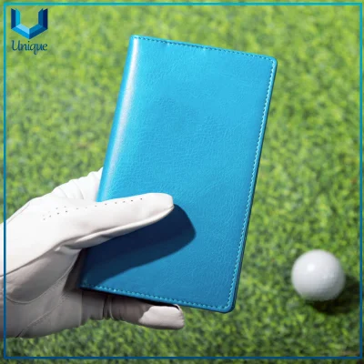 Brand New Black Leather Golf Scorecard Holder, High Quality Factory Wholesale Custom Design Golf Scorecrd Leather Holder