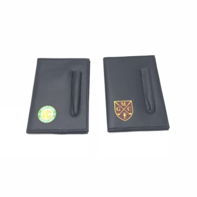 Golf Player′s Gift Personalized Logo Genuine Leather Golf Scorecard Holder